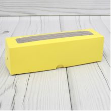 Коробка для 7 макарун лимонная с окном